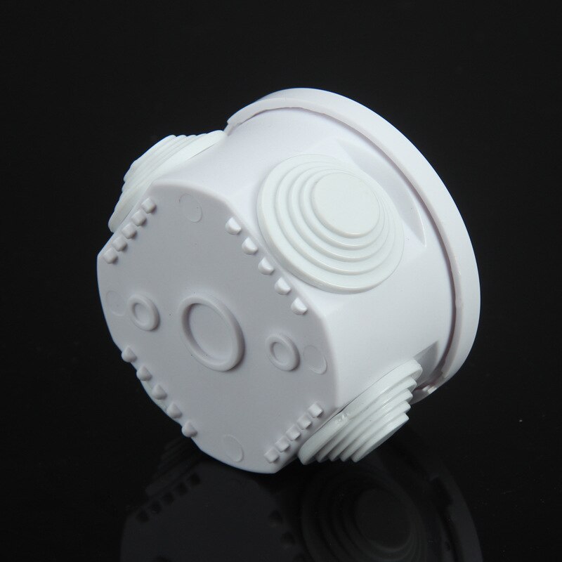 ABS Plastic IP55 Wires Waterproof Junction Box 50x50mm Circular White Outdoor Electrical Connection DIY Rainproof Box