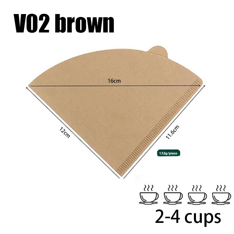 100 Stuks Wegwerp Papier Koffie Filter 1-4 Kopjes Houtpulp Drip Papier Kegel Koffie Zeef Zak Giet over Huishoudelijke Accessoires: Black