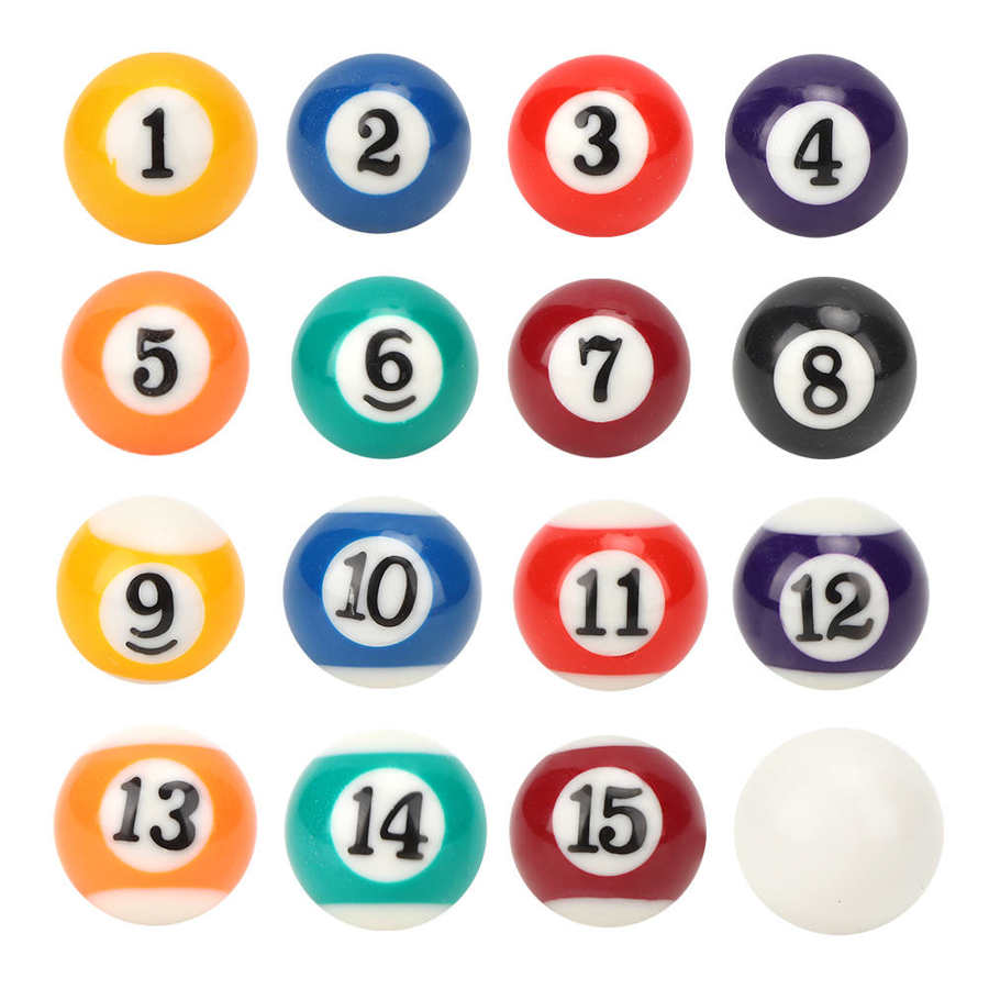 16PCS 25MM Resin Billiard Ball Toys Eco-Friendly Mini Billiard Pool Ball Set For Resin Small Pool Balls Set