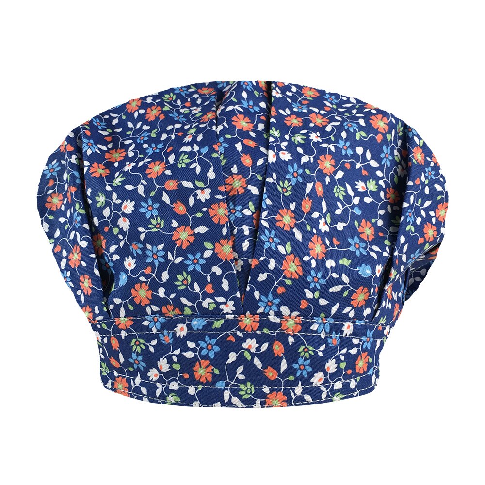 Adjustable cooking hat for men and women kitchen cafes elastic berets catering cooking caps printed work caps chef hat Long hair: photo2