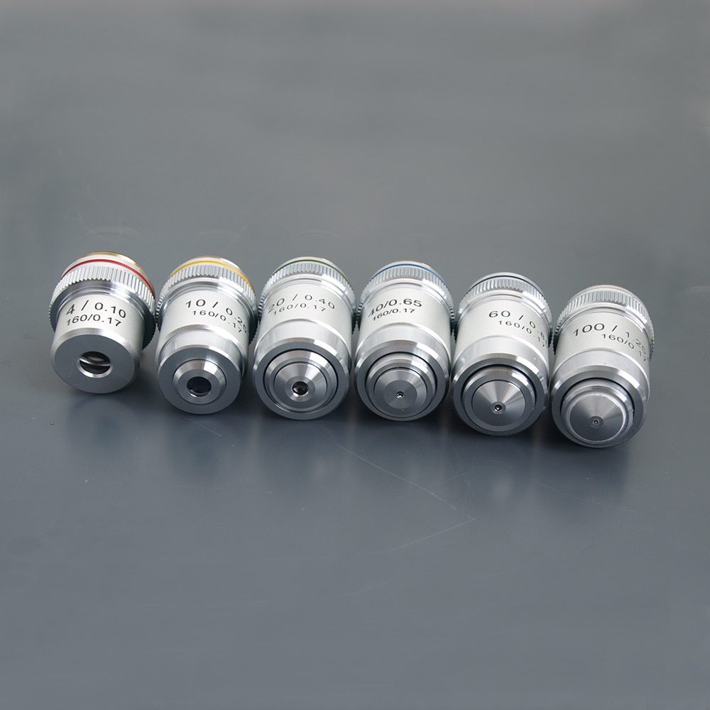 4X 10X 20X 40X 60X 100X Microscope Objective Lens Achromatic Objective Laboratory Biological Microscope parts
