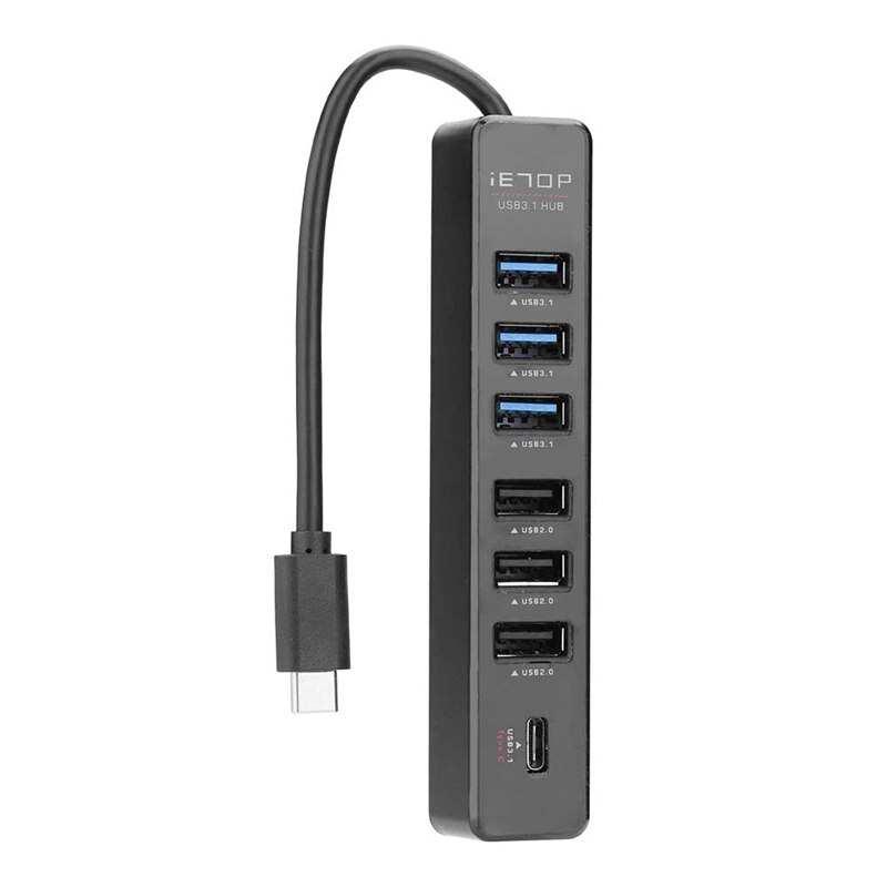 7 Poorten Type C Hub High Speed 5Gbps Usb 3.1 Usb 2.0 Splitter Voor Computer Pc USB-C Power Levering adapter Kabel