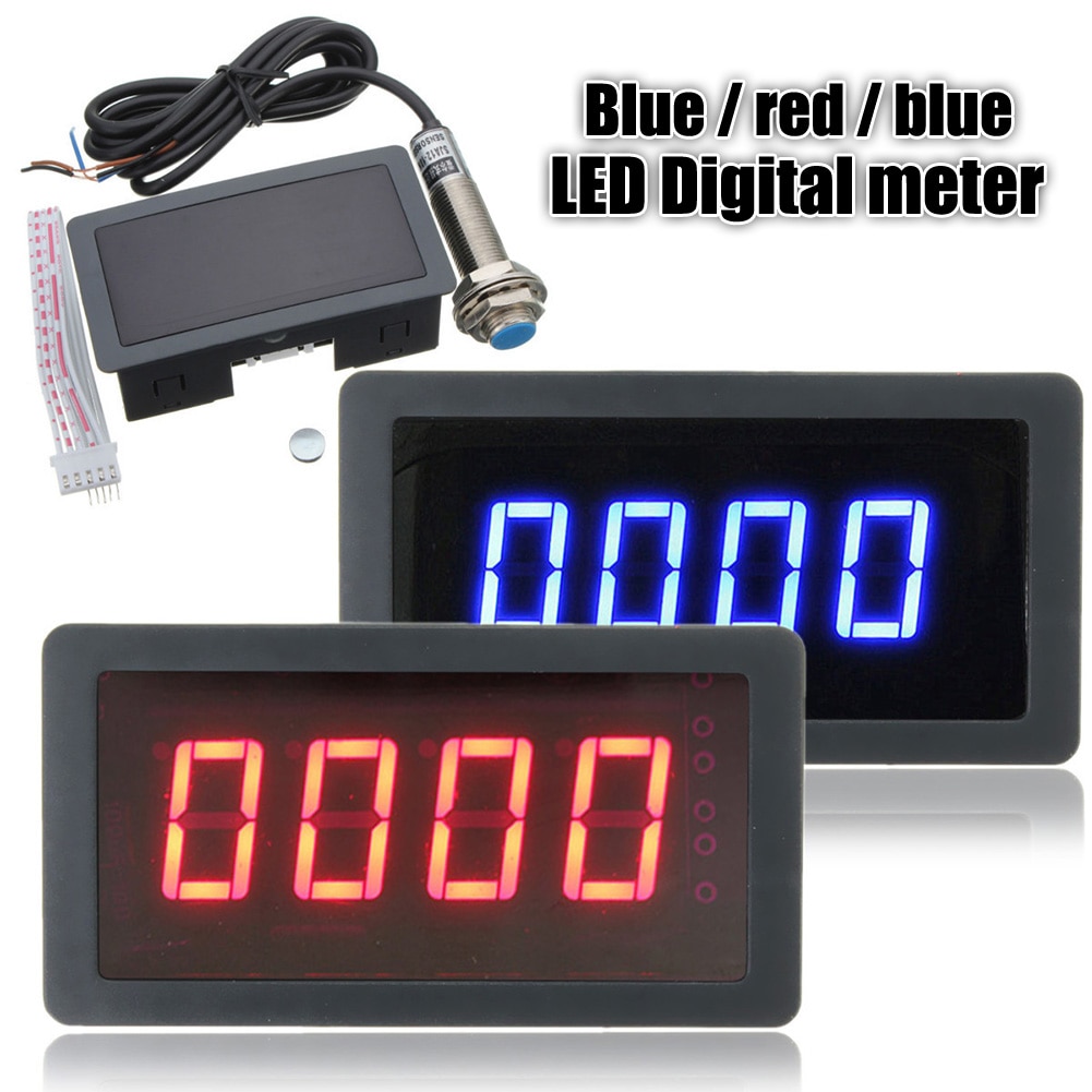 Lámpara LED Digital tacómetro RPM, medidor de velocidad, contador Industrial de 4 dígitos DC8-24V J99Store