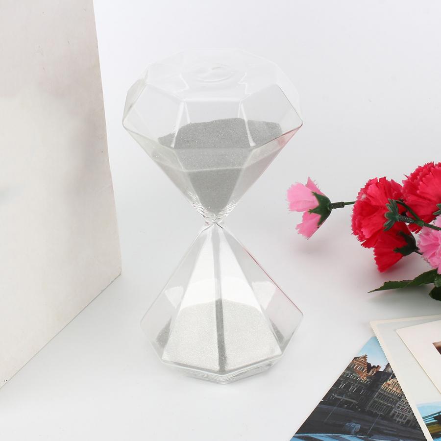 Zandlopers Glas 15 Minuten Diamant-vormige Zandloper Zandloper Zand Glas Desktop Ornament Uur Glas 60