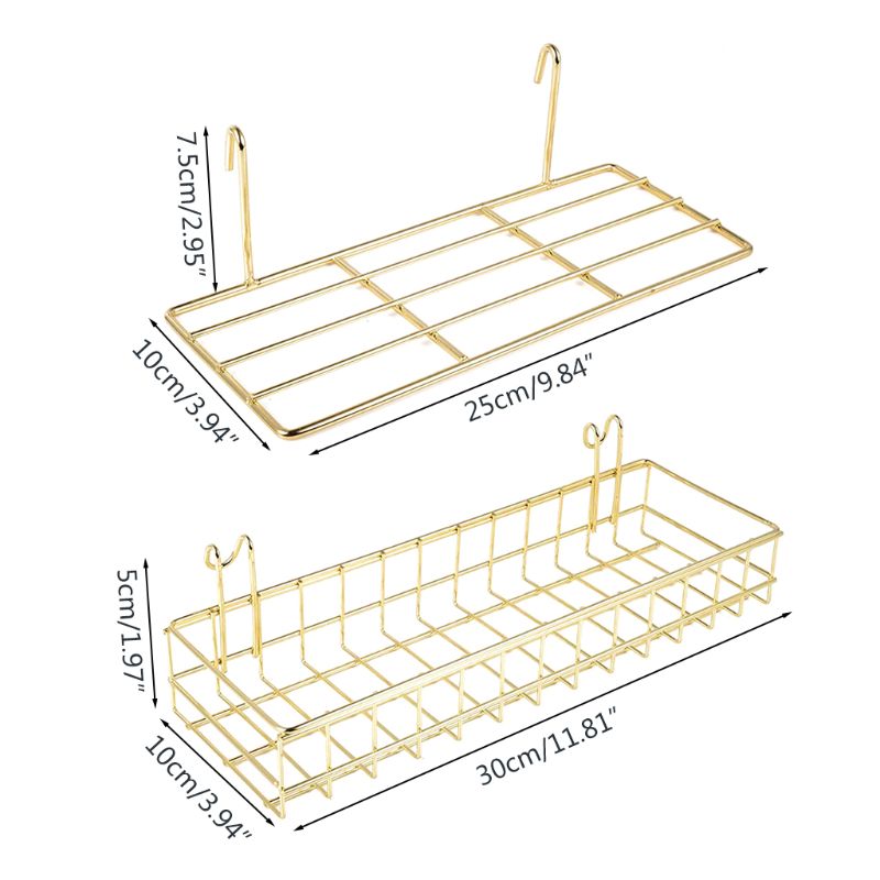 2 stücke Netz Tafel Zauberstab Regal Korb mit Haken Bücherregal Anzeige Lagerung Gestell Tablett K3KB: 2