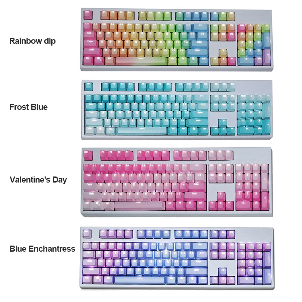 104pcs PBT Backlight Mechanical Keyboard Keycapsfor Cherry MX/Kailh/Gateron/Outemu Keyboard Gradient Key Caps Replacement Acces