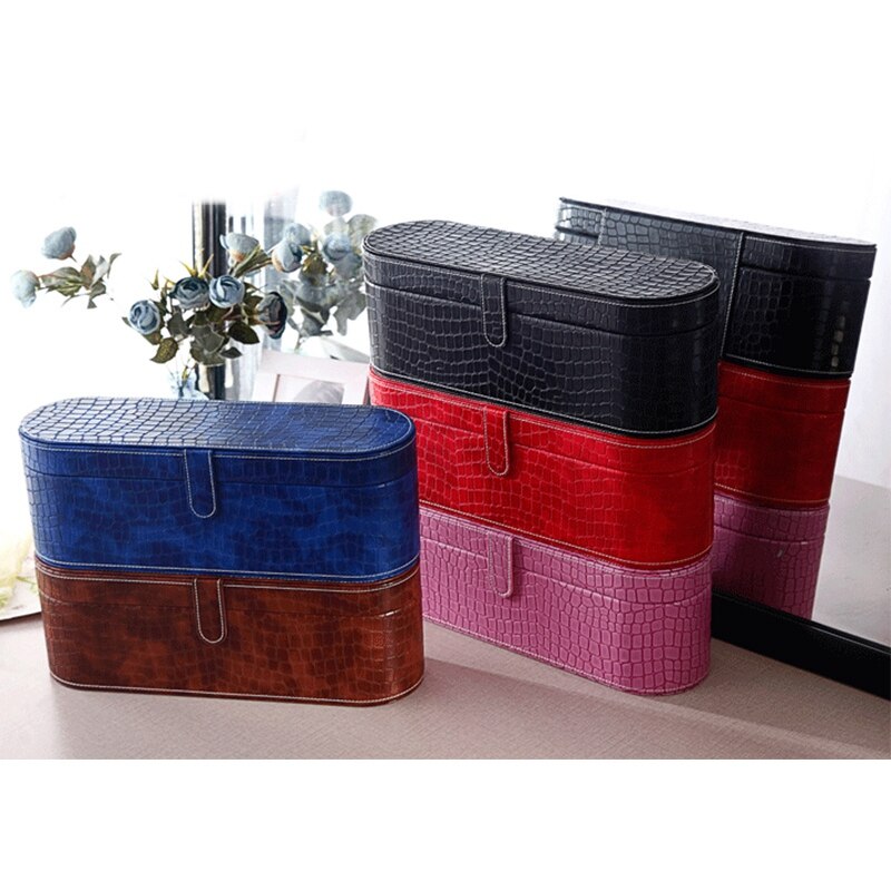 Hair Dryer Case Storage PU Cover Organizer Box for Dyson Supersonic Texture Grid Hair Dryer Storage Box