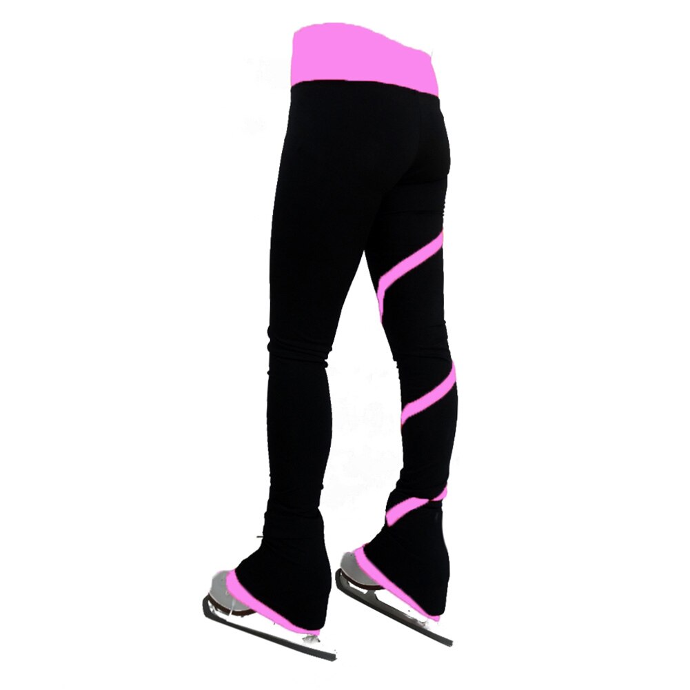 Outdoor Zachte Warme Flanellen Streep Panty Kids Childrens Sport Kunstschaatsen Broek Training Concurrentie Hoge Elasticiteit Lange: Light Pink / 130