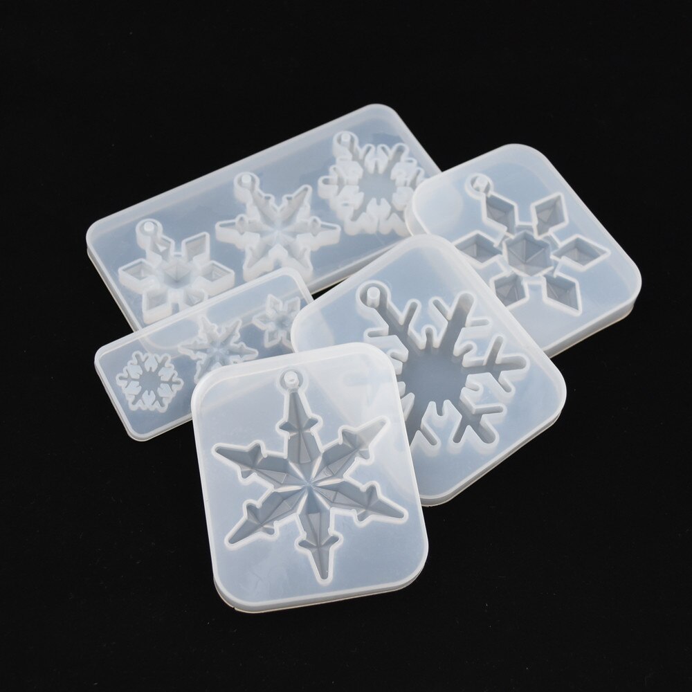 SNASAN christmas snowflake pendant Silicone Mold for jewelry making Resin jewelry tool UV epoxy resin molds decorative crafts