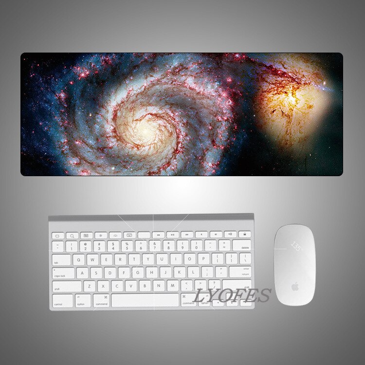 Gaming Desk Pads Cute Desk Mats Deskpad Starry Sky Kawaii Mouse Pad Large for Office Computer Keyboard Writing Desk Mat: 800x300x2mm 14
