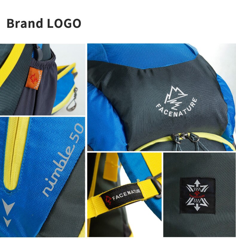 50L Outdoor Hiking Backpack Camping Rucksack External Frame 20D Nylon Wear Resisting Waterproof Multi function Climbing Bag