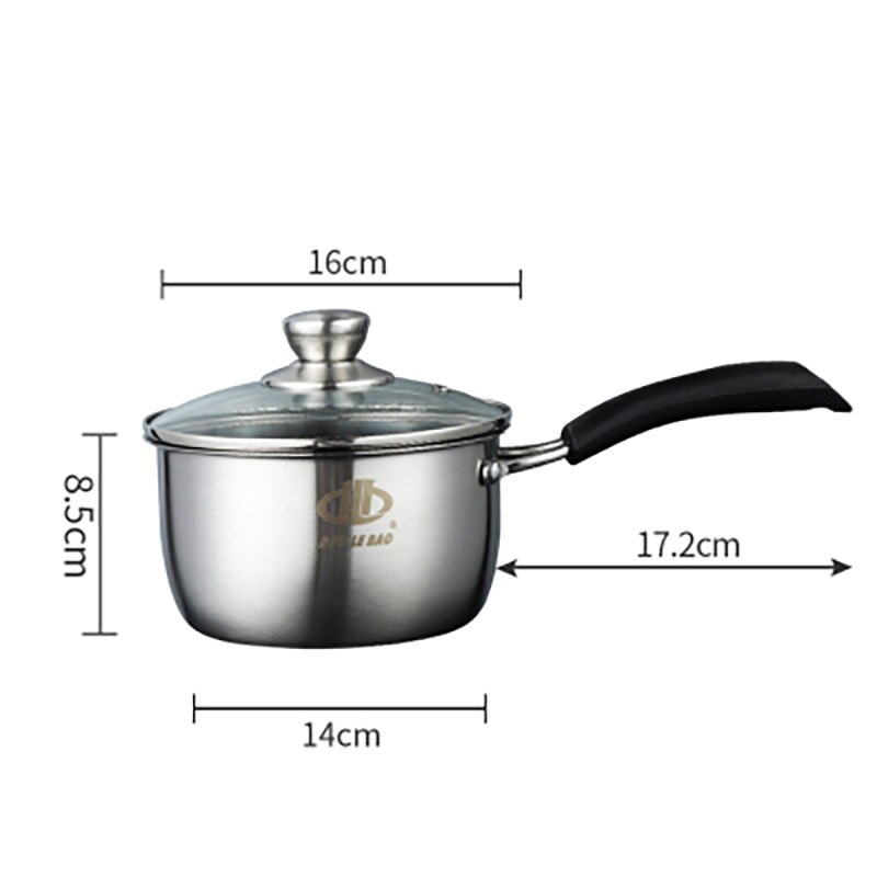 Stainless steel small milk pot, mini soup pot, porridge and instant noodle milk pot, induction cooker, gas universal: B