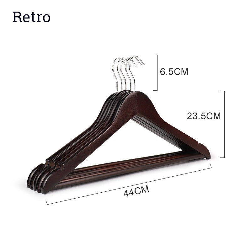5/20pcs Retro Wooden Hanger Anti-Slip Drying Clothes Rack Wardrobe Organizer Suit Hanger Store Display Save Space: vintage hanger / 5pcs