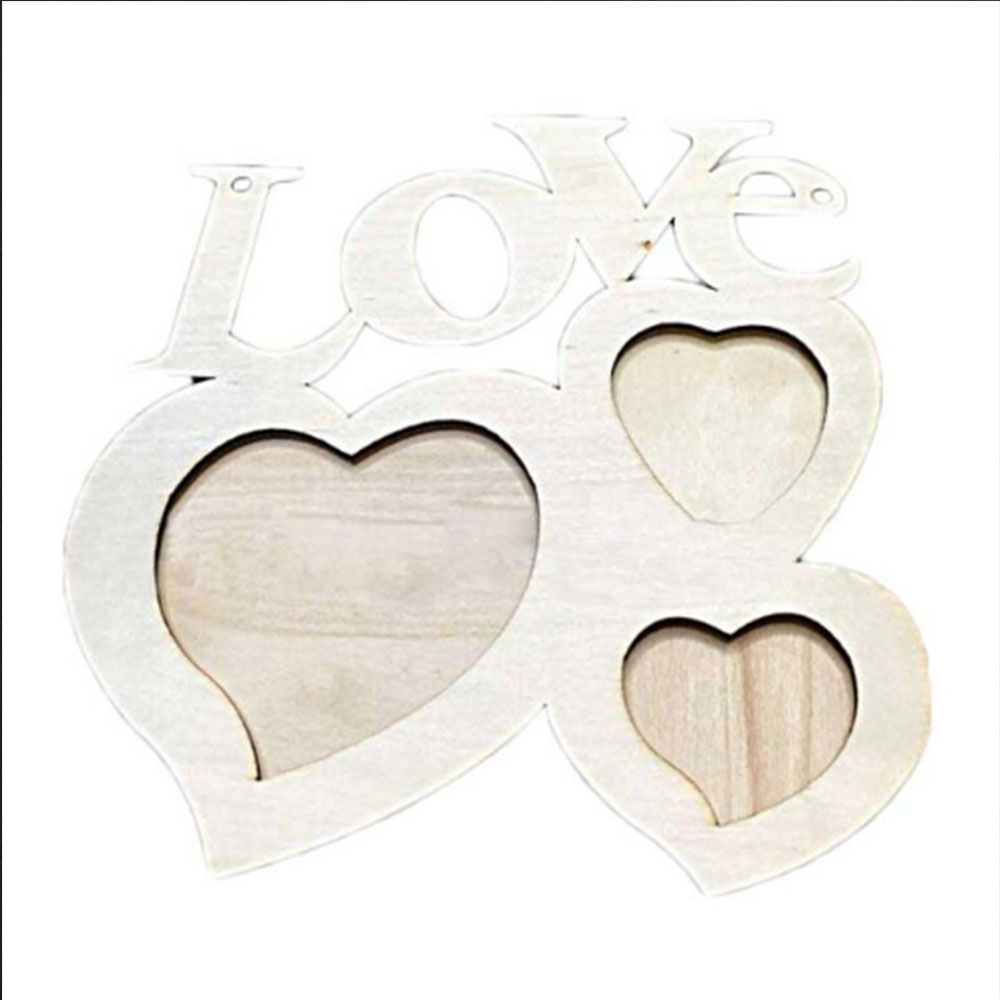 Sneeuw parel klei model LIEFDE frame hout Home Decoratie DIY voor Vriend Kinderen Hart