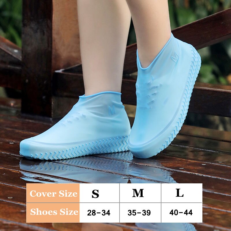 Copriscarpe impermeabili in Silicone copriscarpe antipioggia riutilizzabili protezioni per scarpe Unisex protezioni antiscivolo per stivali da pioggia per la giornata di pioggia: Blue / S