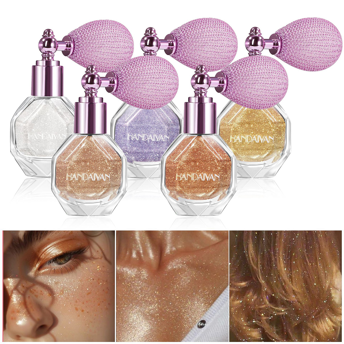 Glitter Brightening Body Glitter, Highlighting Spray Glitter Spray Bottle Highlighting Airbag Spray Bottle