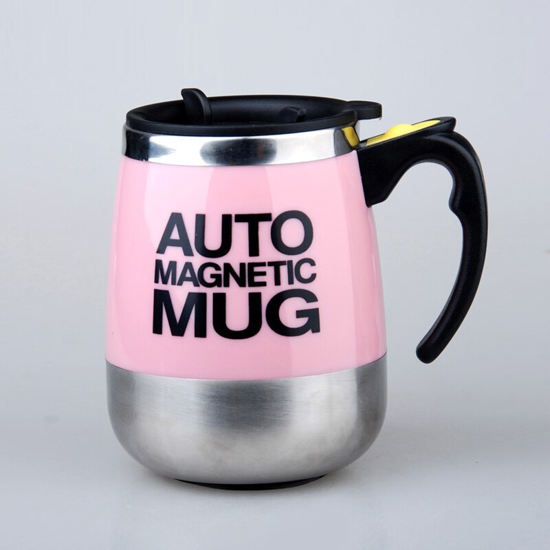 Automatic Self Stirring Magnetic Mug Stainless Steel Coffee Milk Mixing Cup Blender Lazy Smart Mixer Thermal Cup: Pink