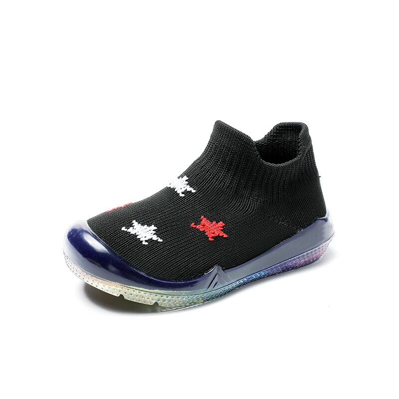 Ltsuyo schoenen peuter babyschoenen kinderen baby meisjes jongens vliegende geweven zachte zool sneakers sportschoenen antislip schoenen: Zwart / 22
