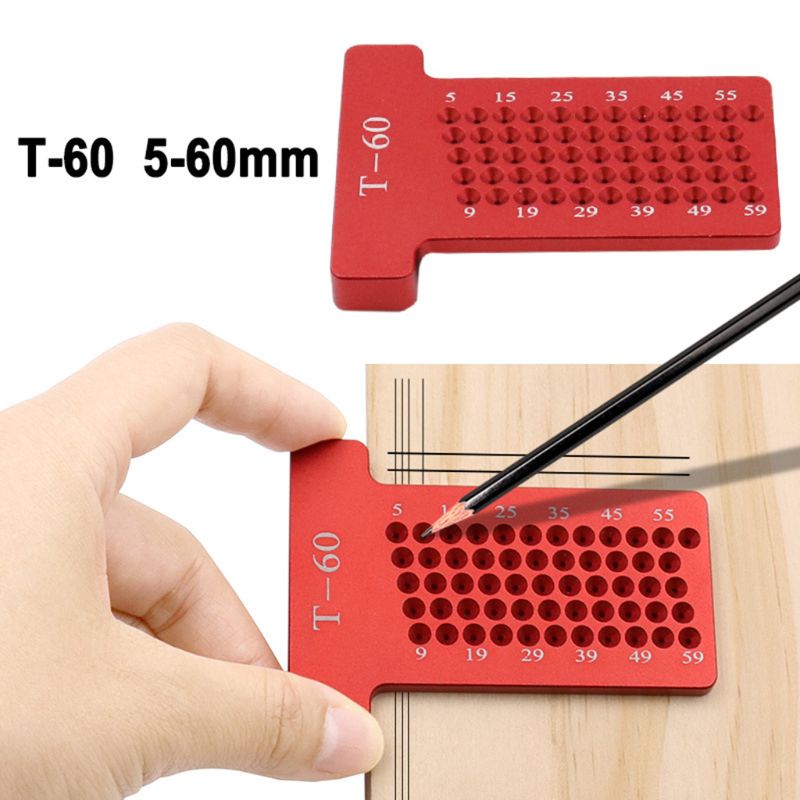 Woodworking T-square Scribe Aluminum Alloy Ruler Marking Gauge carpenter layout tools metric T-Rule 5-60mm