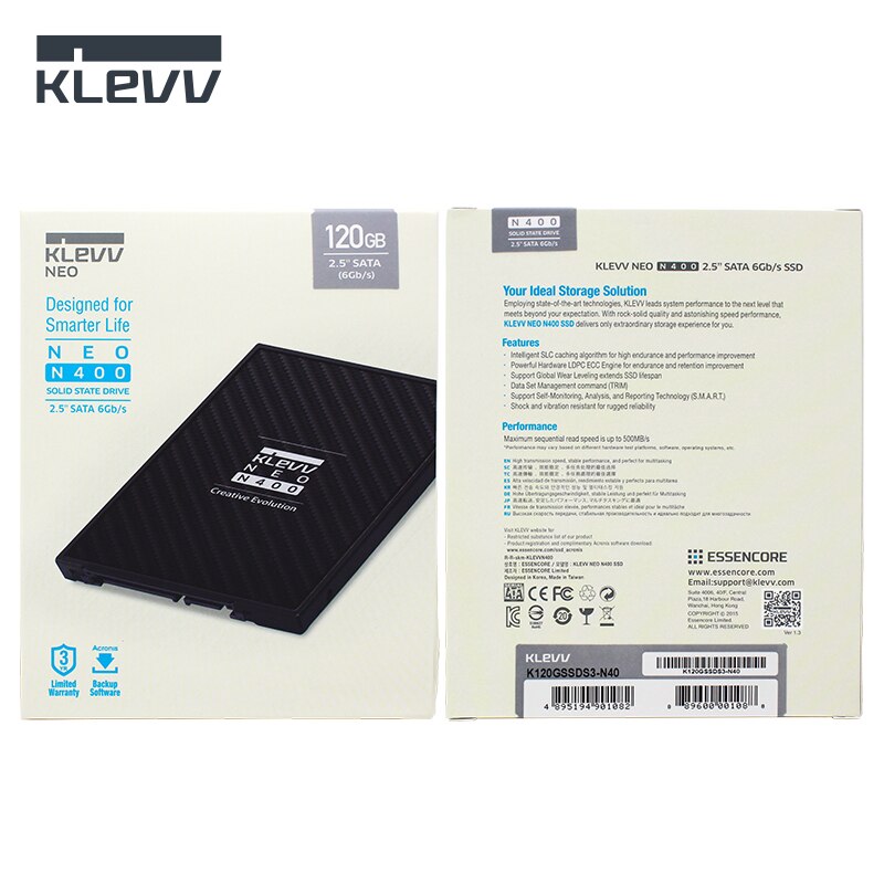 Klevv Neo N400 Interne Ssd 480Gb 240Gb 120Gb Max 500 Mb/s Solid State Drive Sata Iii Slc hard Disk Storage Drive Voor Computer