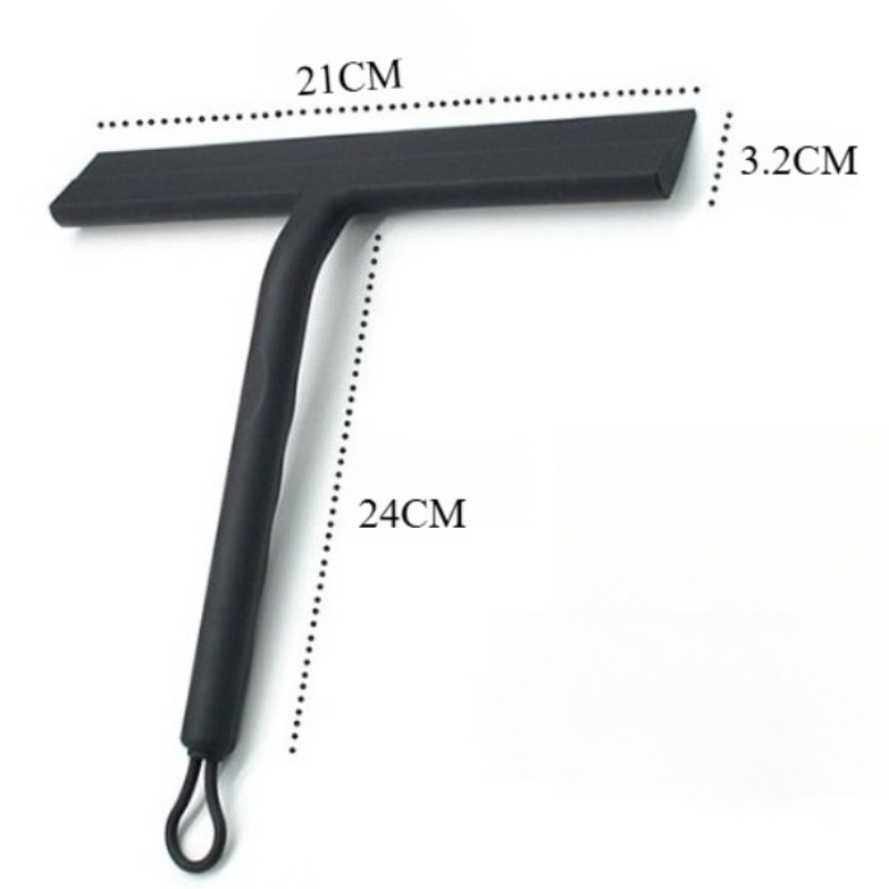 Shower Squeegee for Glass Door Wall Scraper Cleaner with Silicone Holder Bathroom Mirror Wiper Rubber Blade Water Remover Tool