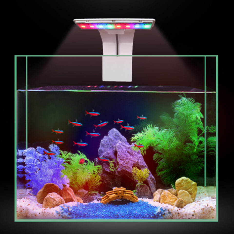 5W Aquarium Led Lighting Blue White Waterproof Clip-on LED Aquarium Plants Grow Lighting for Freshwater Fisk Tanks