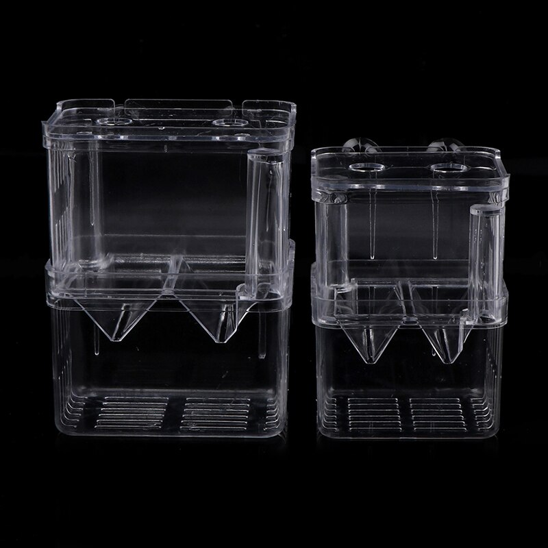 Double-Deck Clear Fish Breeding Isolation Box Aquarium Breeder Fish Tank Hatching Incubator Fish House Home