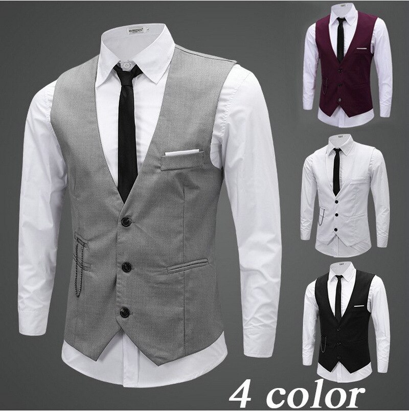 Spring Wedding Dress Waistcoat Business Formal Vest Men's Cotton Gentry Suits Tops