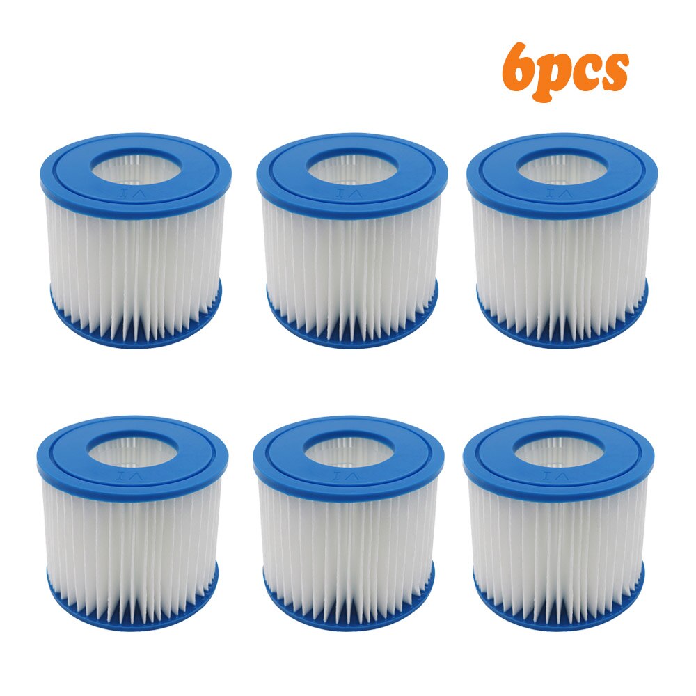 Filtro de repuesto para piscina Bestway Flowclear, cartucho de reemplazo tamaño VI, Lay-Z Spa, Miami, Vegas, Palm Springs, París: 6 PCS