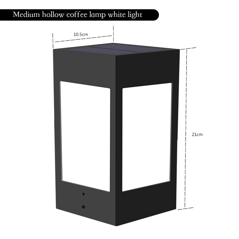 LED Solar Column Headlight Solar Powered Pillar Lamp Outdoor Waterproof Wall Light for Villa Courtyard Landscape Garden Decor: medium cool white