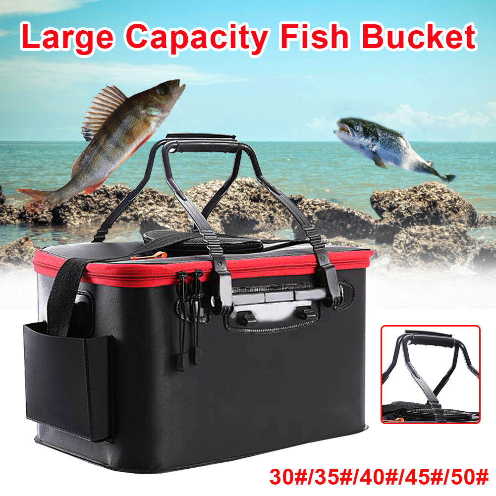 11/19/23/28/35L Collapsible Folding Thicken Live Fishing Box EVA Tank Bucket Camping Outdoor Fishing Bag Tackle Fishbox