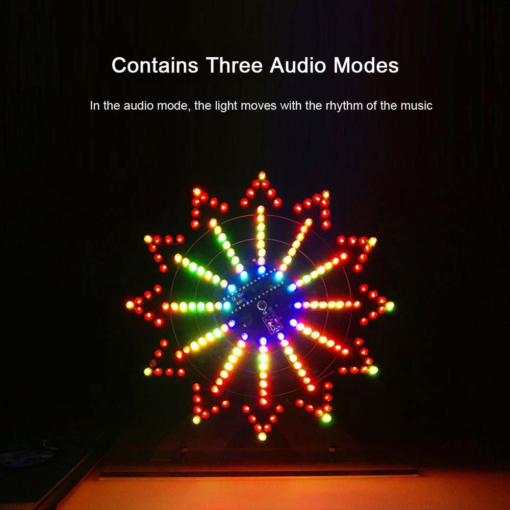 DIY Kit Music Colorful LED Automatic Rotating Ferris Wheel Kit Electronic Components Diy Music Spectrum Production