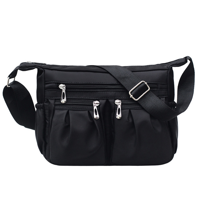 Yogodlns Nylon Shoulder Bag Women Waterproof Crossbody Bag Multi-pocket Handbag Large Capacity Messenger Bag Travel Oxford Bags: black