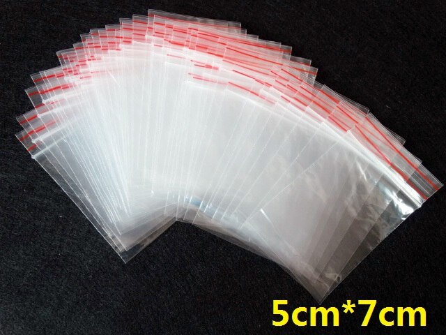 100 Stks/partij 5X7 Cm Sieraden Ziplock Zip Rits Lock Hersluitbare Plastic Poly Clear Tassen