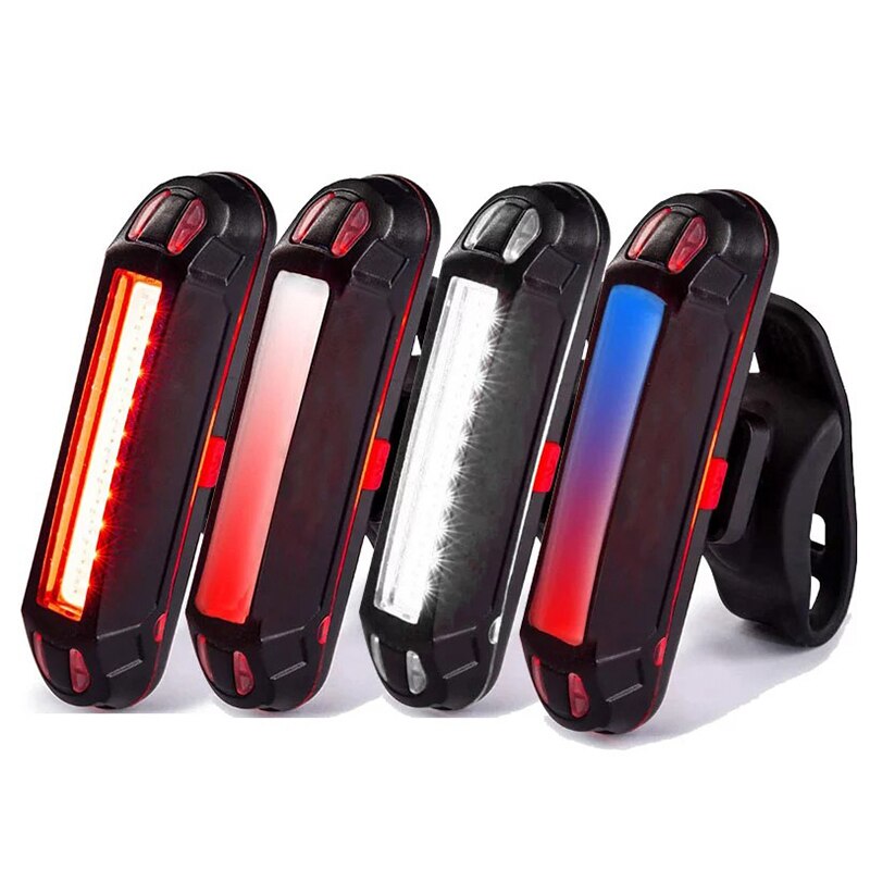Lumière de vélo Rechargeable par USB Led bleu rouge double couleur température i