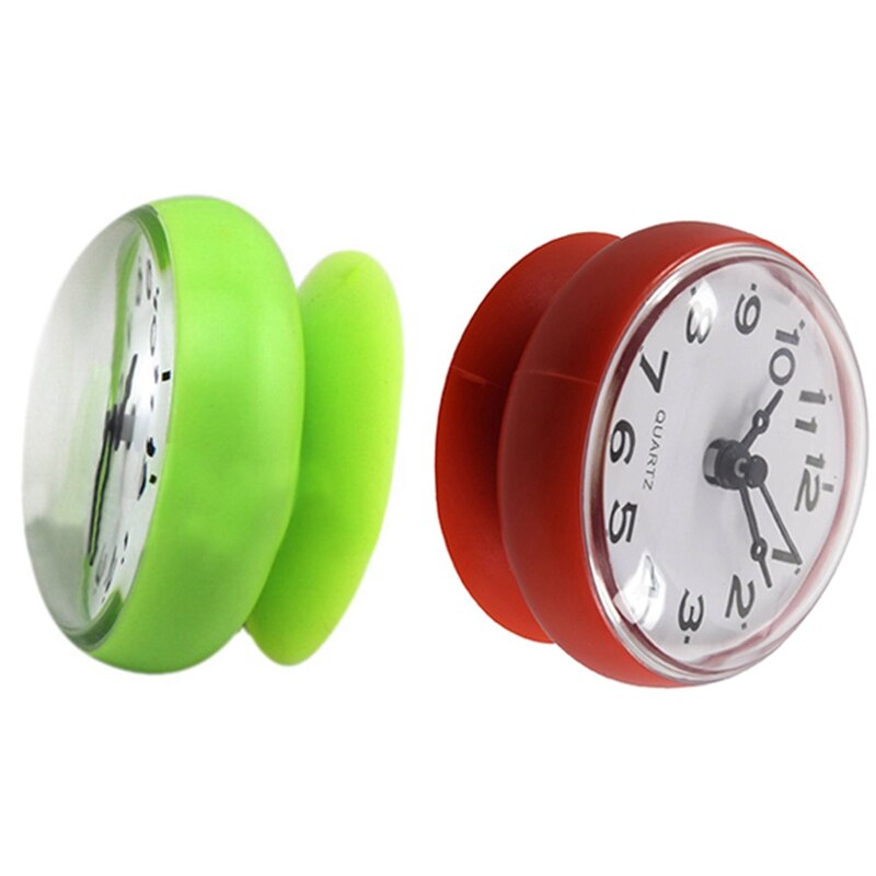 2x 7cm waterdichte keuken badkamer douche klok zuignap zuignap muur rood & groen