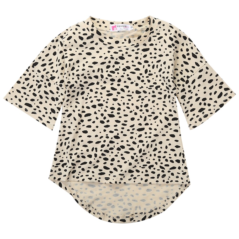 Nette Halbe Hülse Leopard drucken T Shirt oben Für Mädchen