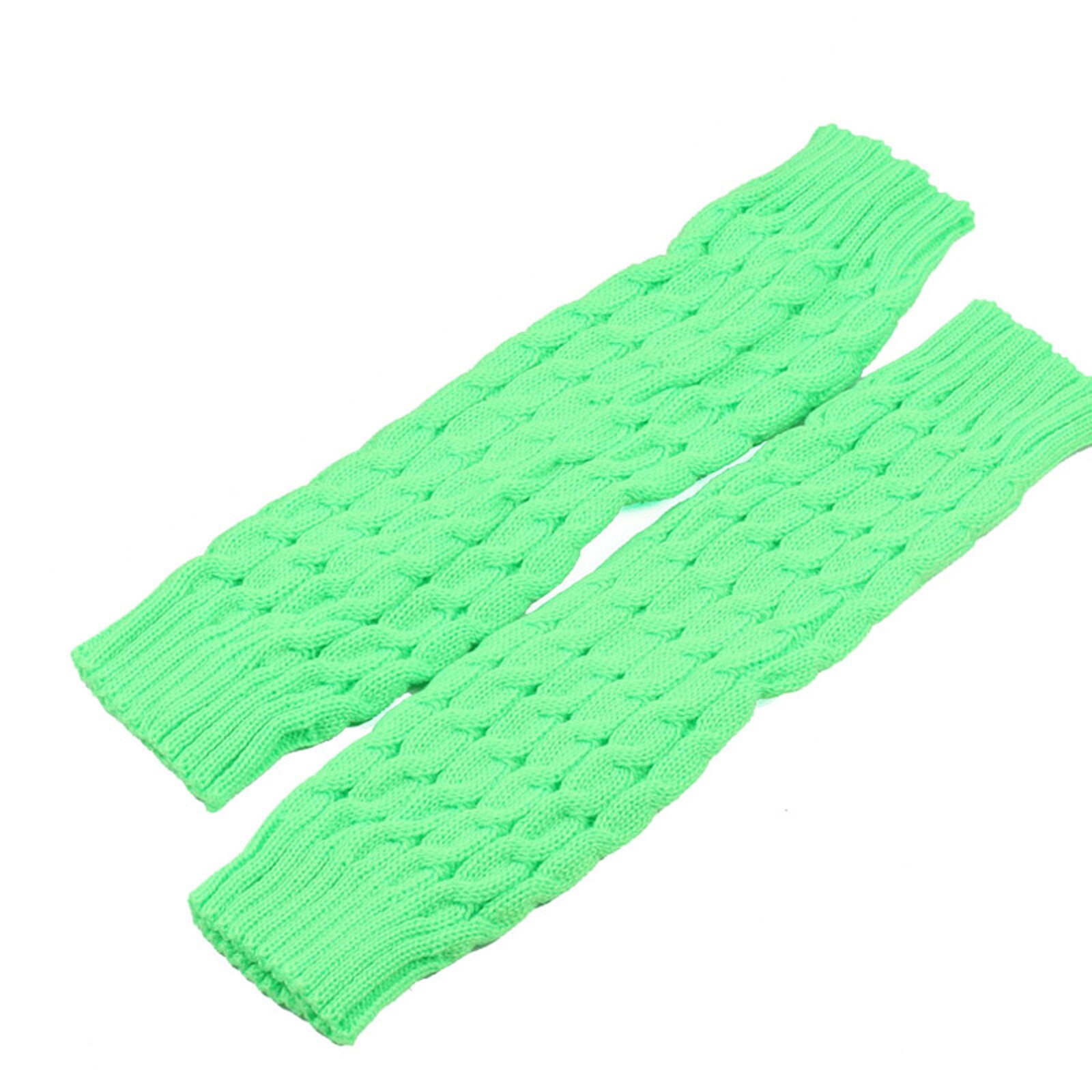 Frauen Gestrickte Häkeln Winter Warme Beinlinge Lange Socken Slouch Leggings Damen Solide Stricken Knie Bein Lange Socken NOV99: bright green