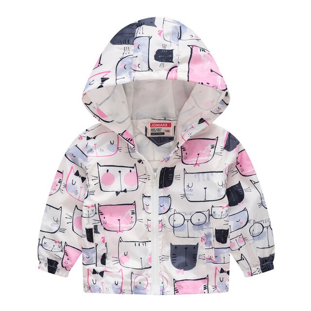 Lente herfst kids Dinosaur windjack voor jongens meisjes leuke bovenkleding kinderen hooded jassen kind overjas: MC098-pink / 24M