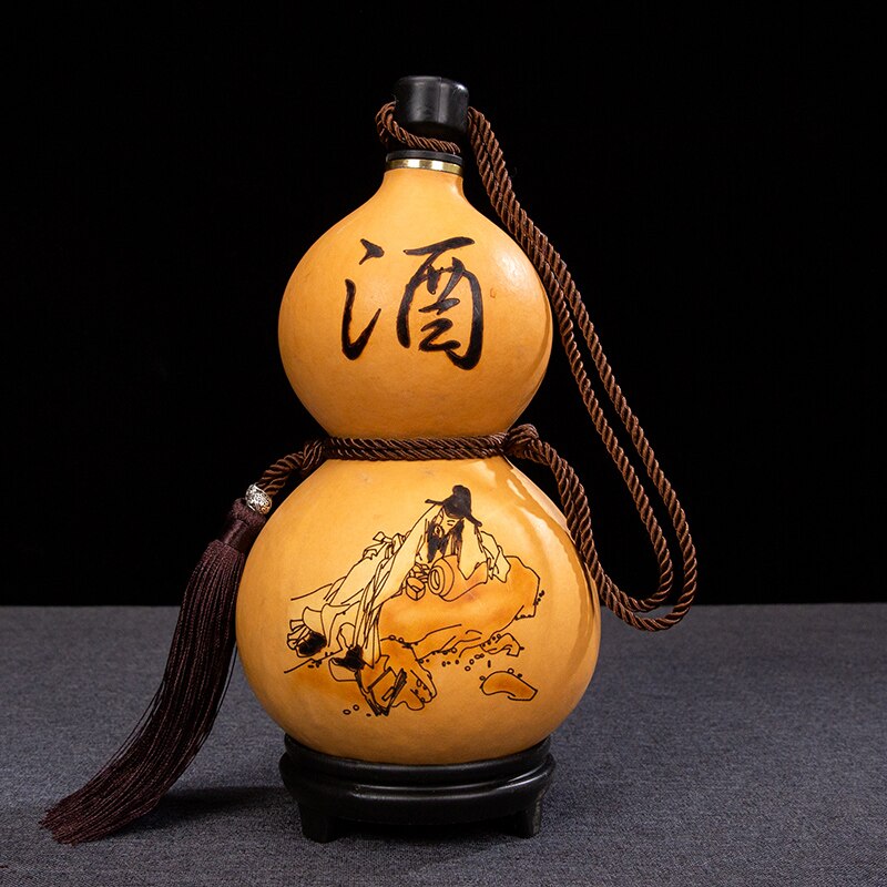 Gourde naturelle artisanale, contenant de liqueur fait à la main, décorations de maison, bouteille d&#39;eau créative, flagon, artisanat en bois, ornements chics