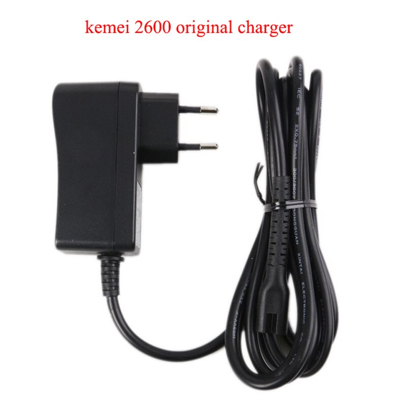 Kemei KM-2600 In Acciaio Al Carbonio Testa Rasoio Elettrico tagliatore di capelli professionale Trimmer Potente Macchina di Rasatura Dei Capelli di Taglio Dei Capelli Strumento: Original charger / Spina degli stati uniti