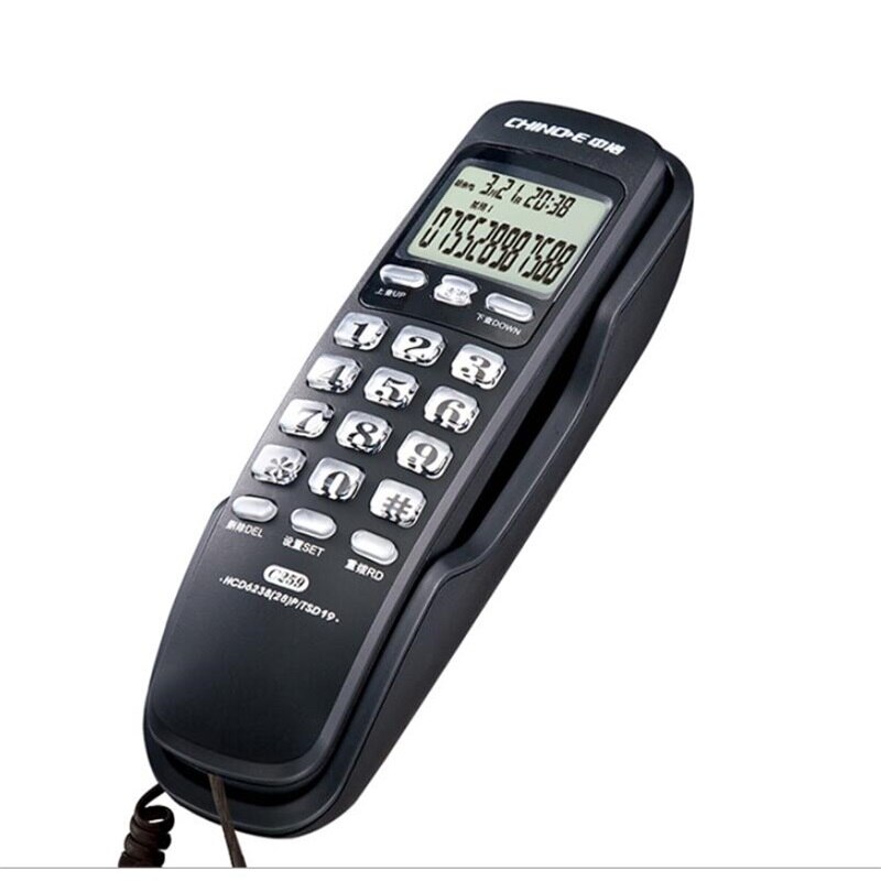 Wall Mounted Wired Corded Telephone Desktop Phone Office Landline phone Home Fixed Telephone Caller ID: black