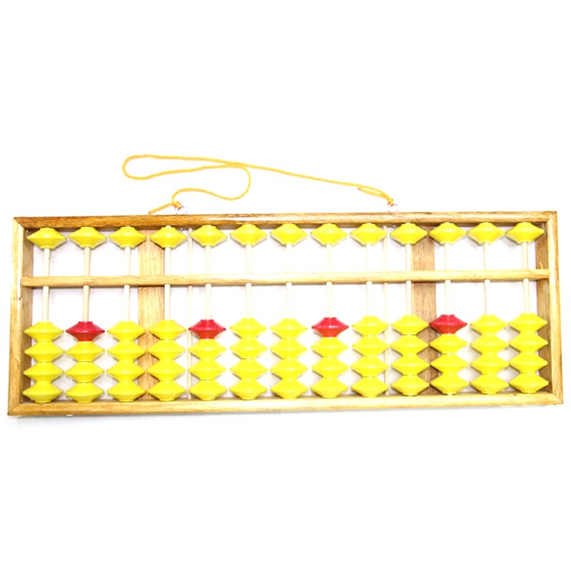 Ábaco chino 13 columna Suspensión de madera tamaño grande Abacus antideslizante instrumento sorobán chino en matemáticas niños educación matemáticas juguete 58Cm