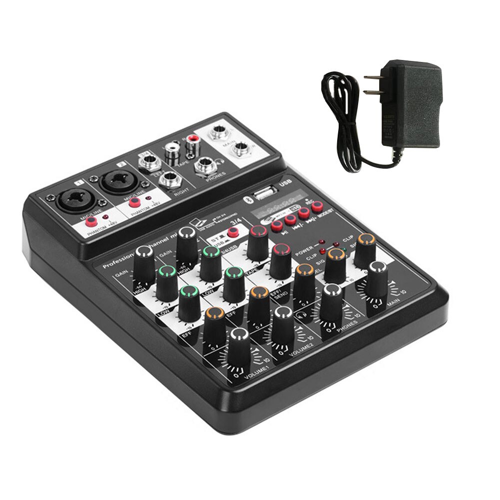 Compatible Multifunction Music Recording Party Sound Card Computer Home Audio Mixer Portable 4 Channel DJ