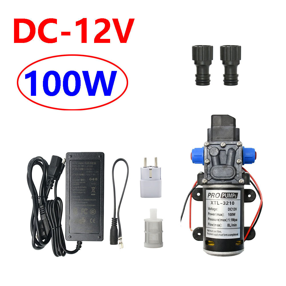 Pompe à eau à membrane haute pression, 60W 80W 100W, DC 12V 24V, pompe auto-amorçante, interrupteur automatique, outils de système d'irrigation