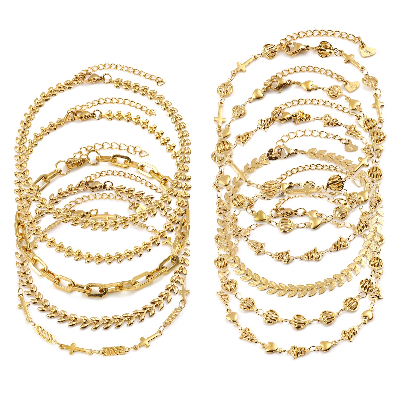 Tobillera de estrella de acero inoxidable para mujer, joyería para el pie, cadena chapada en oro, pulsera, accesorios de de cumpleaños