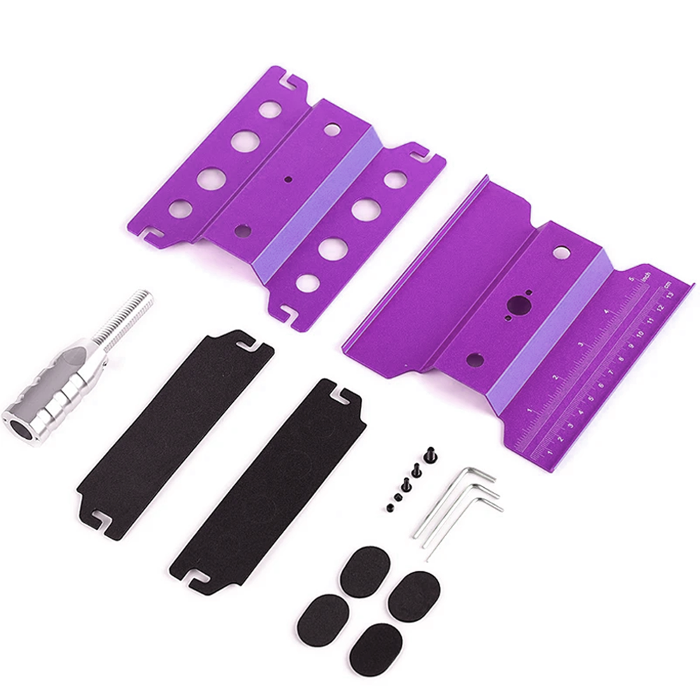 Herramienta de coche RC, soporte de trabajo de elevación, plataforma de montaje, estación de reparación giratoria de 360 grados para coche trepador de Buggy 1/10 1/8: Morado