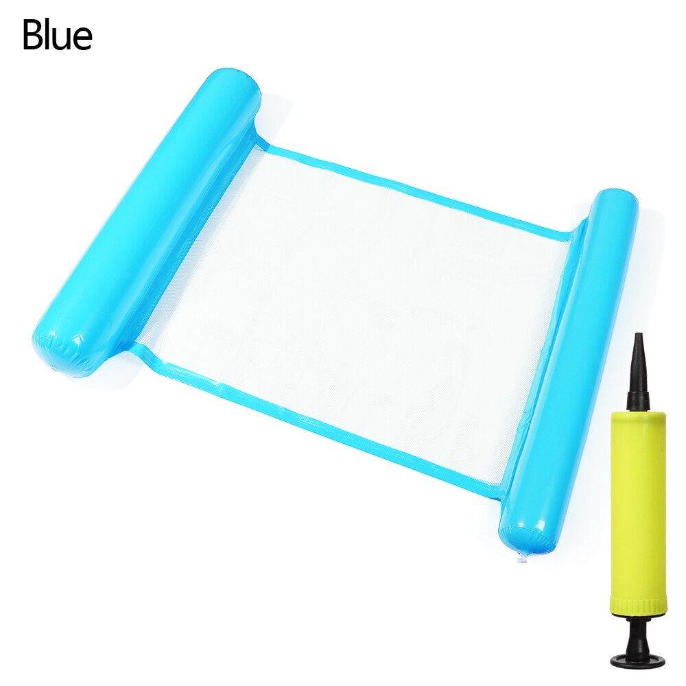 1PC Foldable PVC Adult Inflatable Pool Float Fun Water Toys Pool Hammock Chair Pool Raft Lake Floats Summer Swimming Accessory: blue