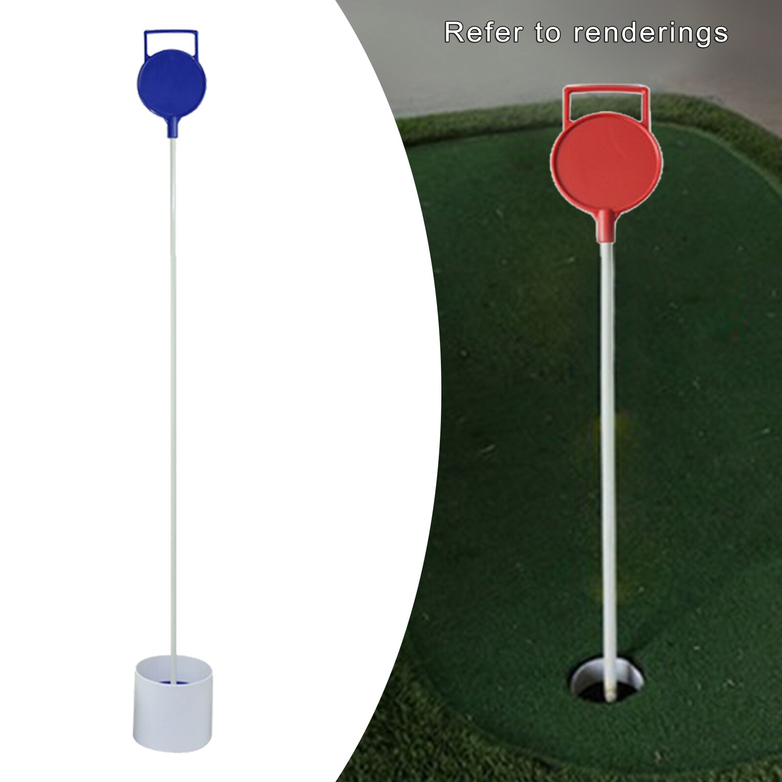 Portable Golf Flagstick Golf Practice Hole Cup Putting Green Flag Golf Pin Flagpole for Yard Garden Indoor Outdoor Golf Training: Blue