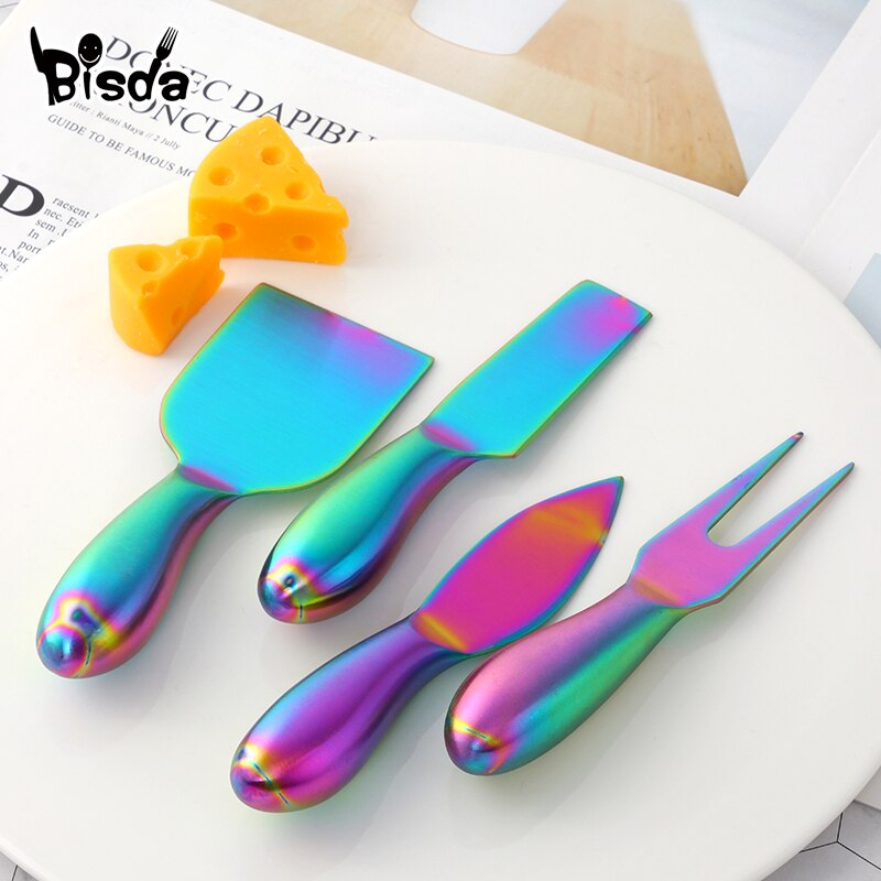 4Pcs/Set Cheese Tools Stainless Steel Cheese Knives Sets Kitchen Utensils Cutter Slicer Chef Spatula Pan Cake Tool Cheese Grater